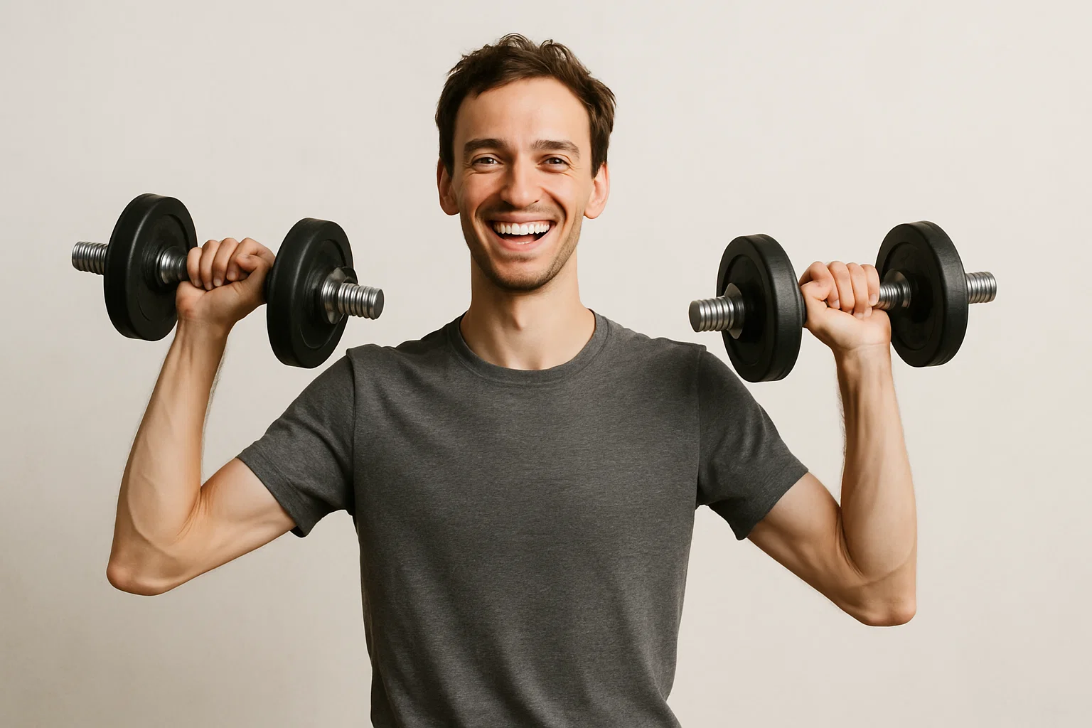 A man lifting dumbbells 