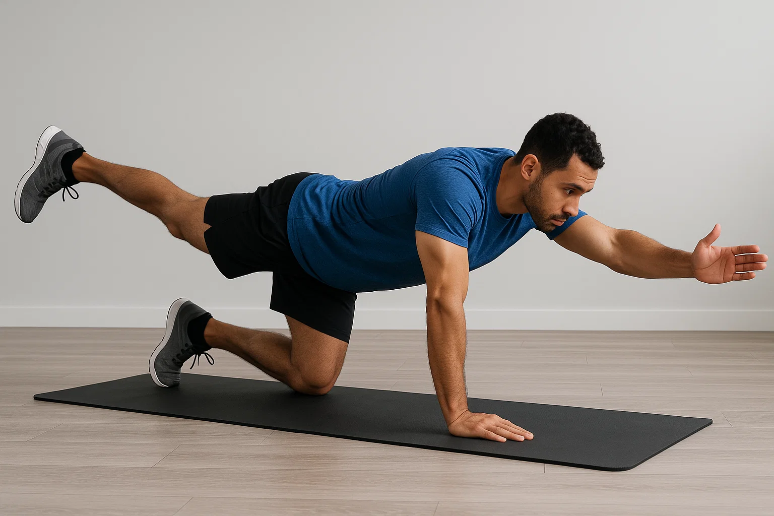 Someone doing Core stability exercises on a mat on the floor