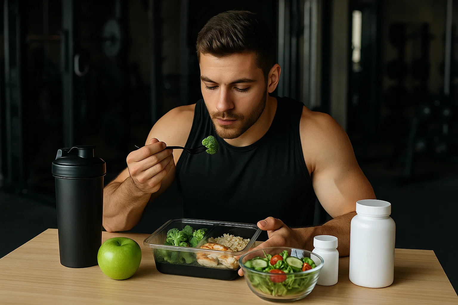 someone Supporting their gym training with nutrition