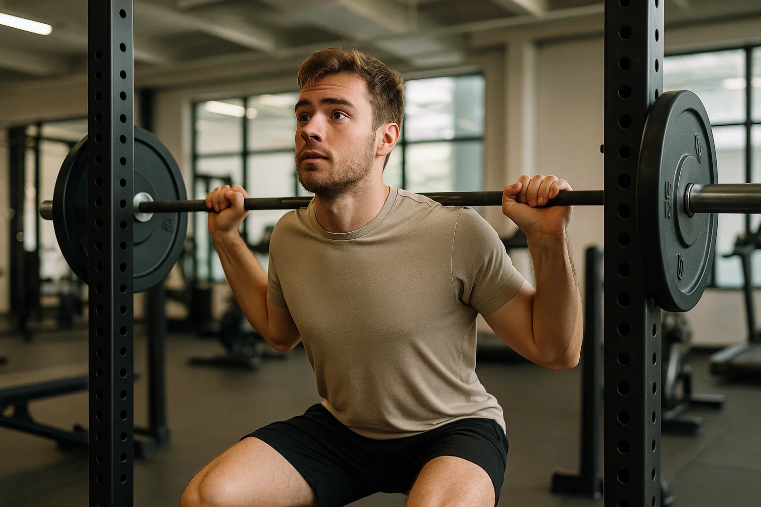 a new gym goer doing strength training 