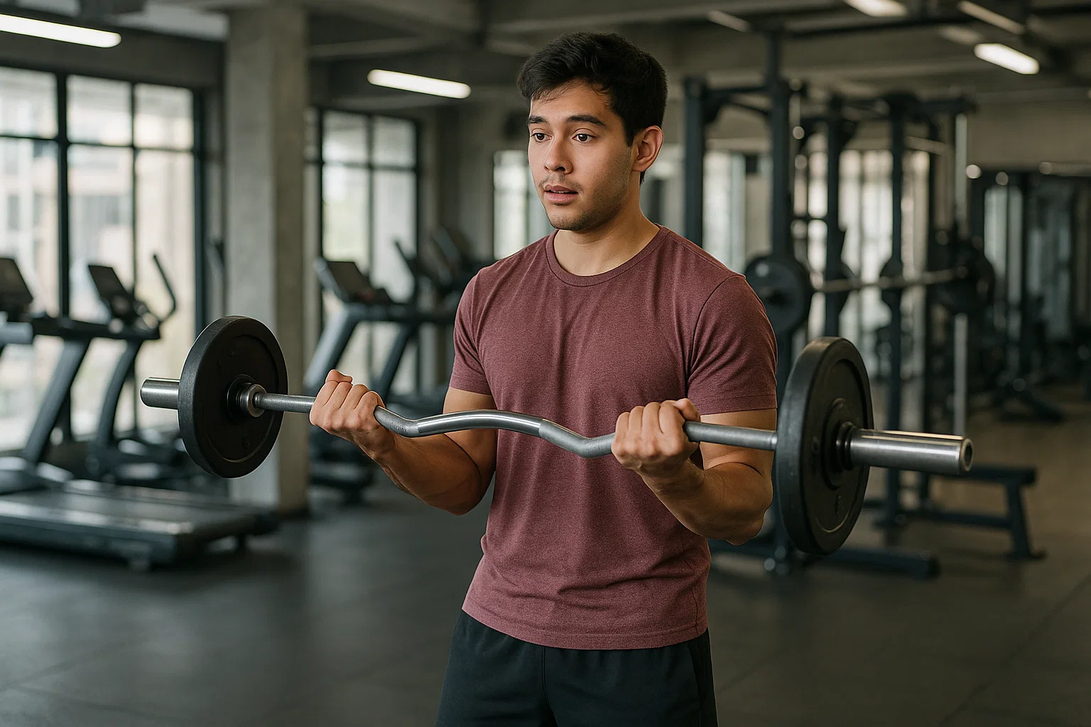 a new gym goer doing strength training 