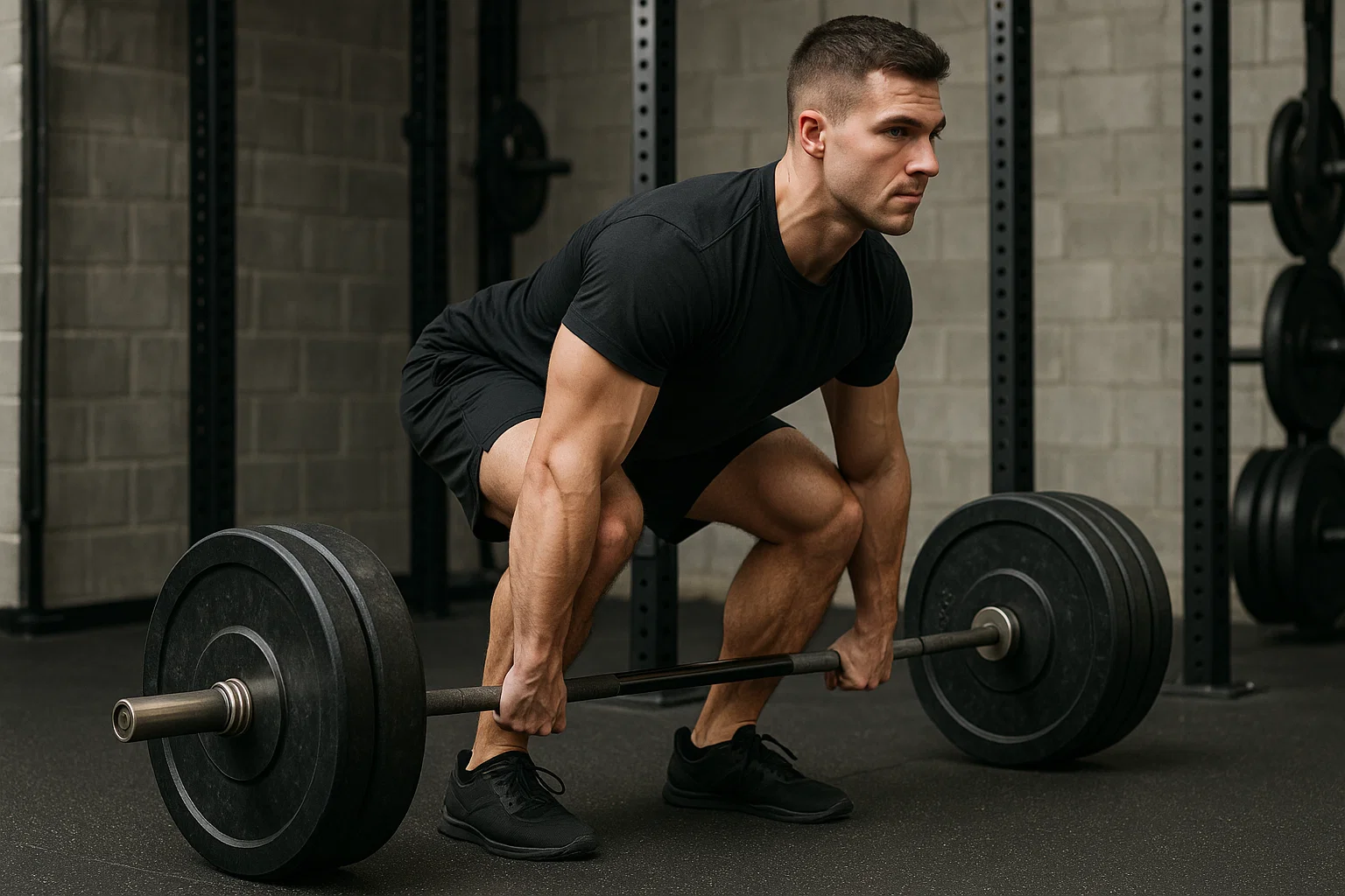 A man deadlifting in the gym