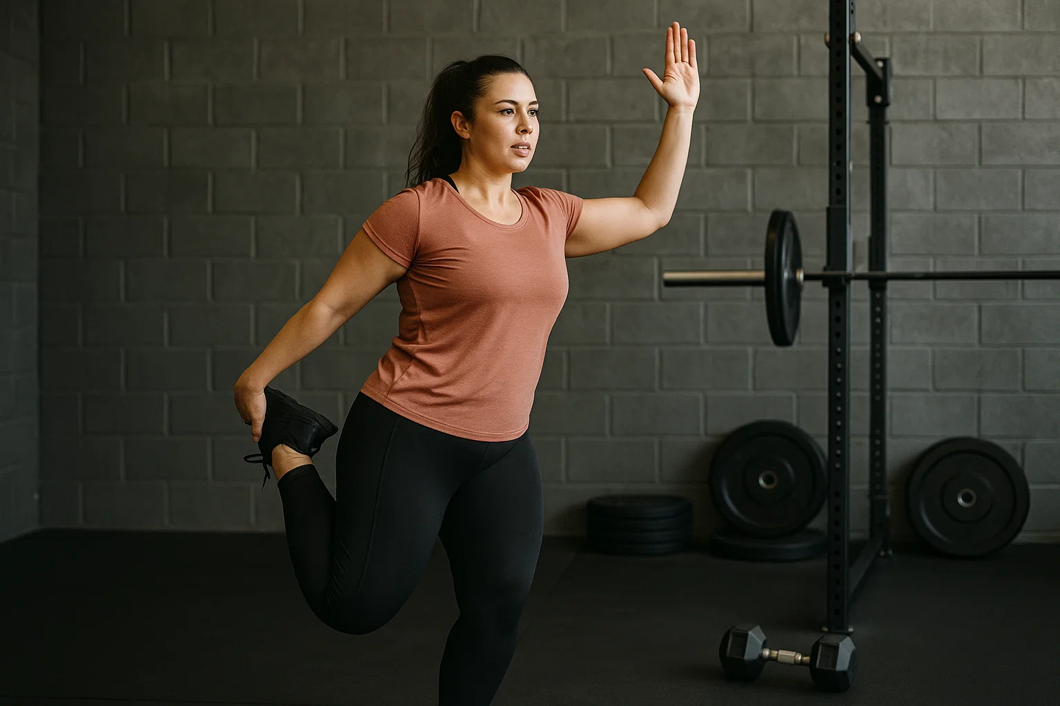 someone warming up before doing strength training for fat loss