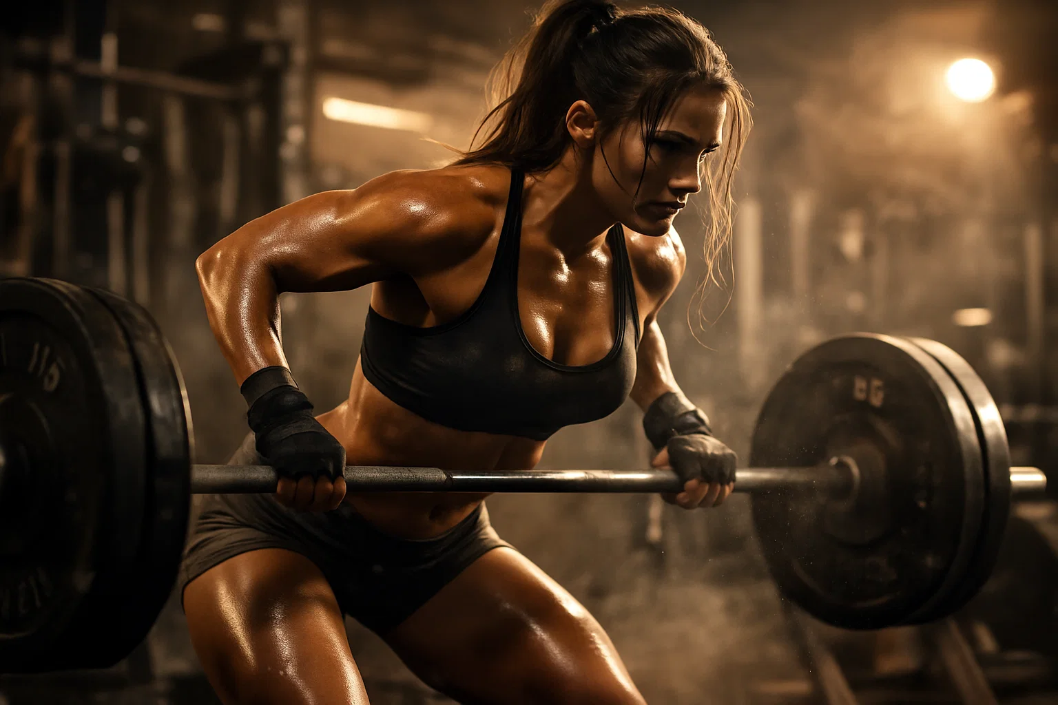 A woman lifting weights showing why muscle building for women matters