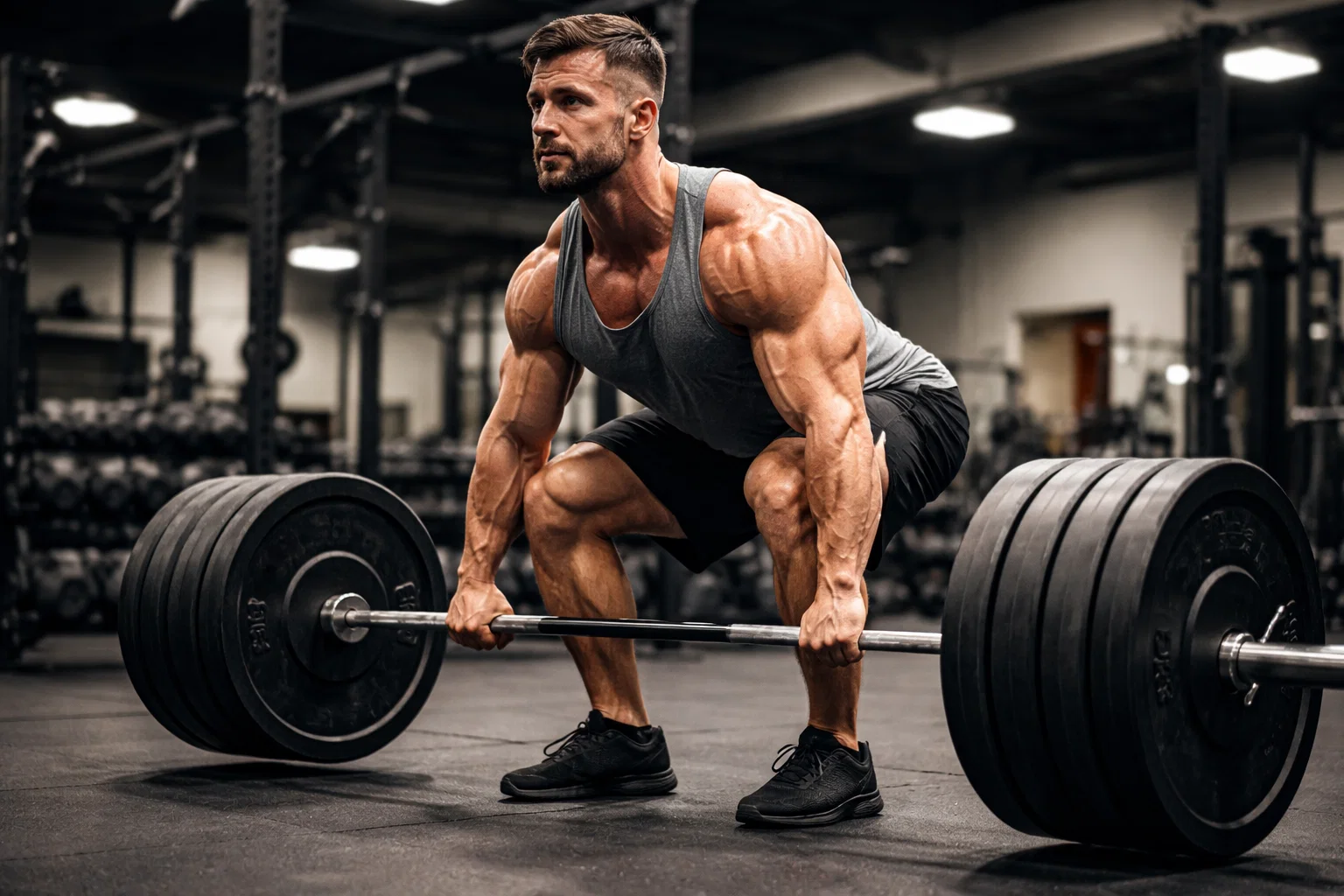 someone doing progressive overload for muscle growth