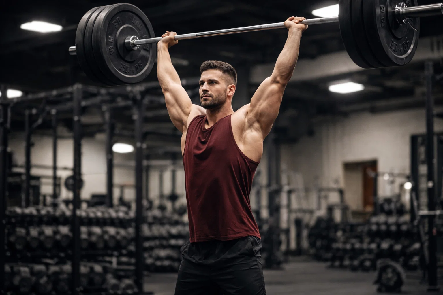 Someone doing progressive overload for muscle growth.