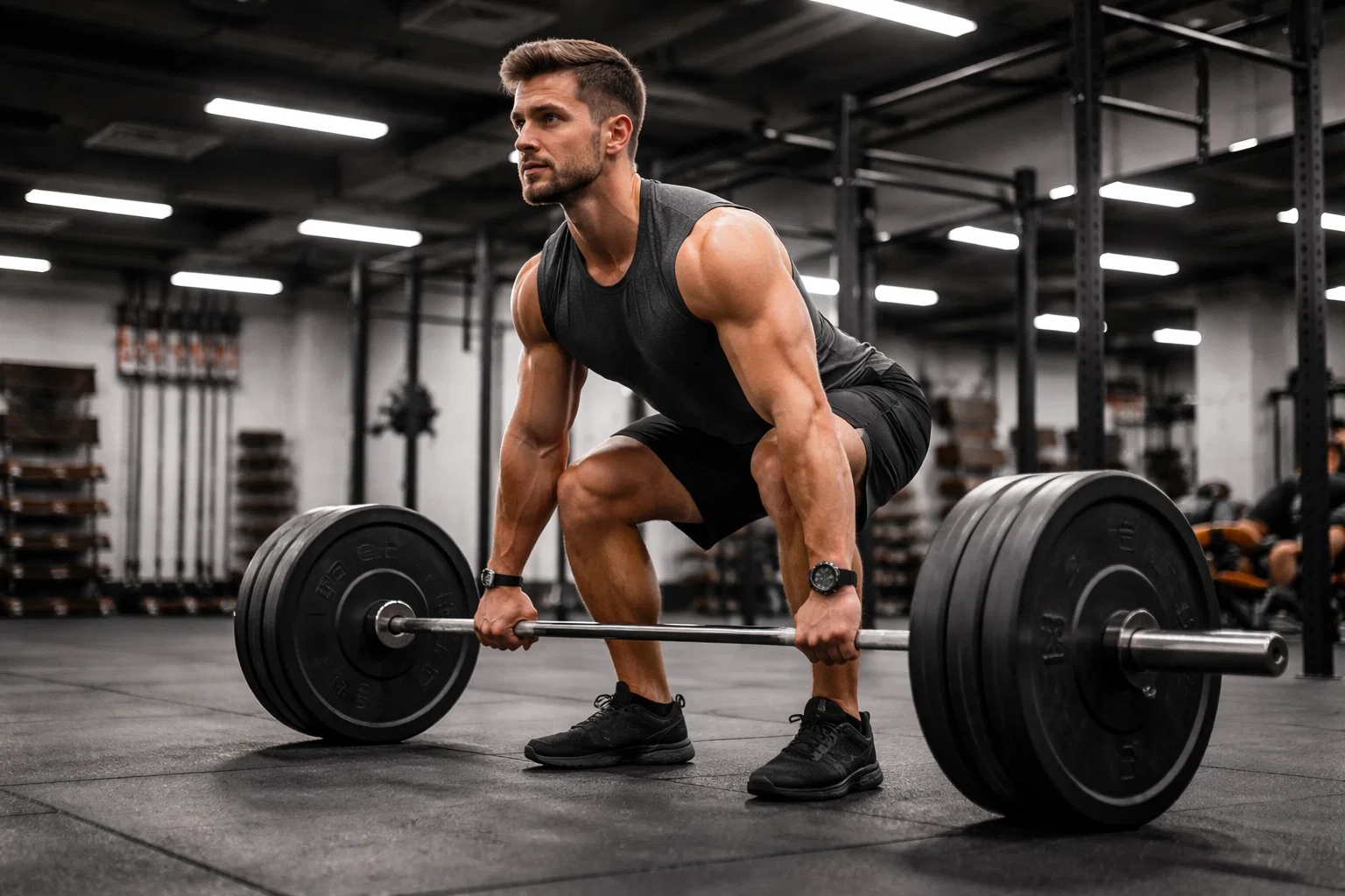 Someone doing strength training in the gym