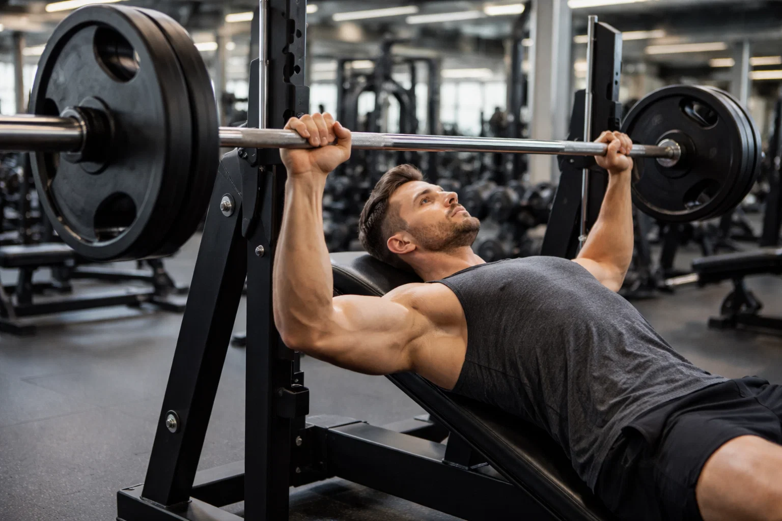 A man doing strength training in the gym