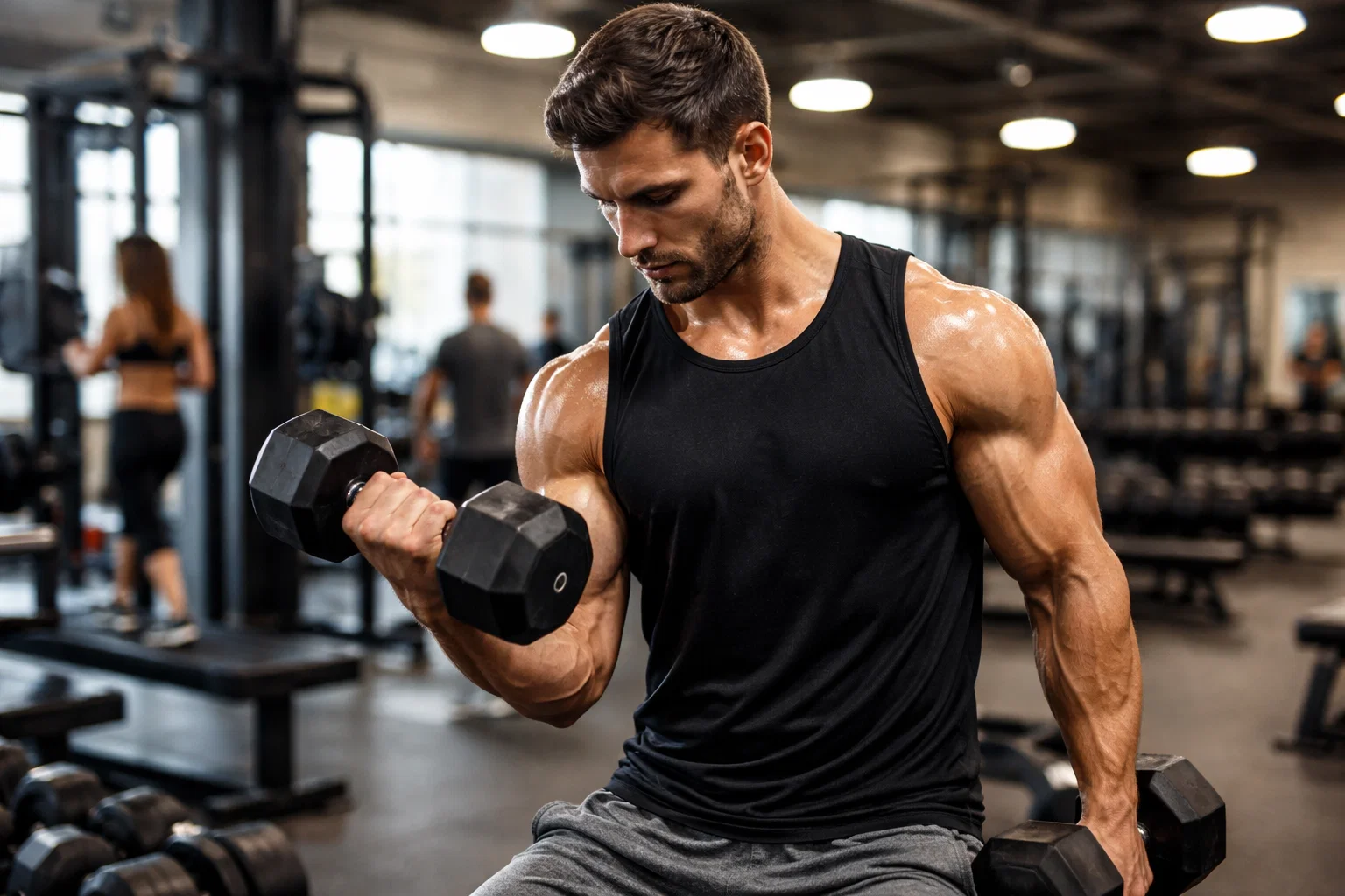 A man working out in the gym