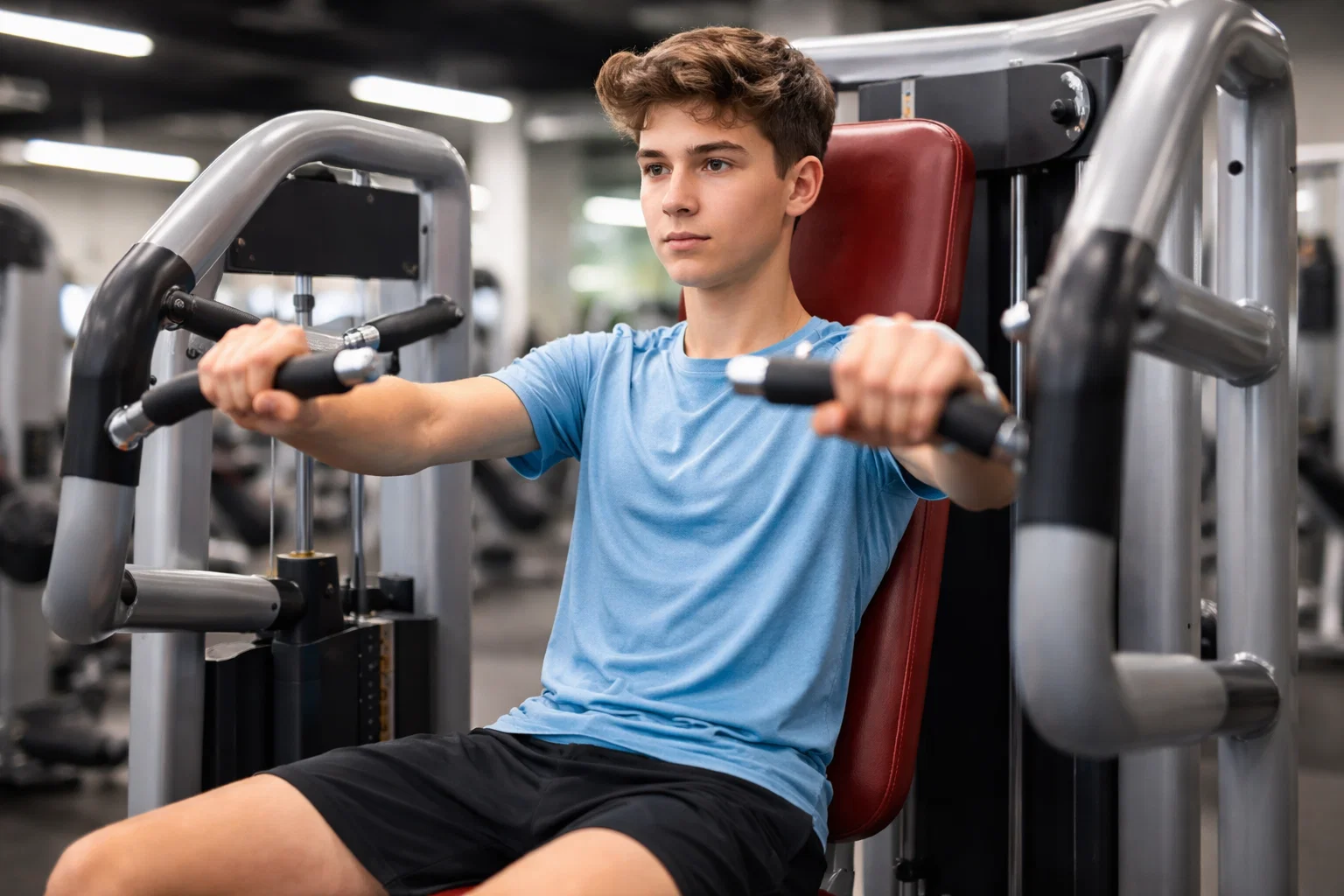 A teenager doing a Planet Fitness beginner workout
