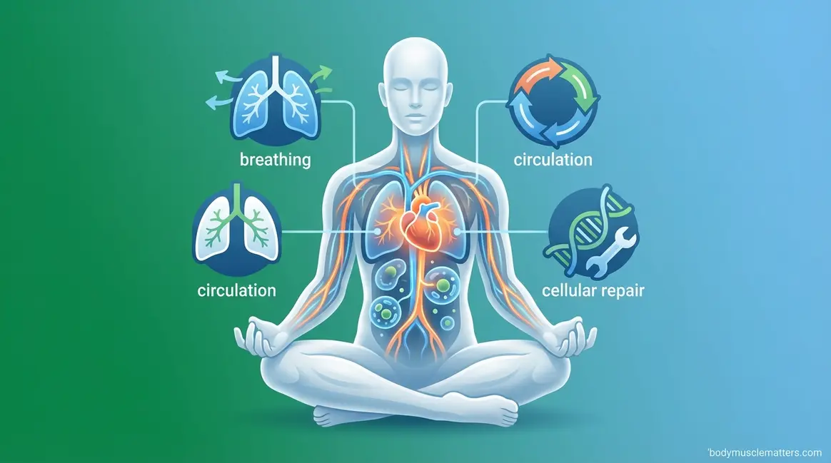 Illustration showing basal metabolic rate energy use in a resting human body with glowing organ pathways
