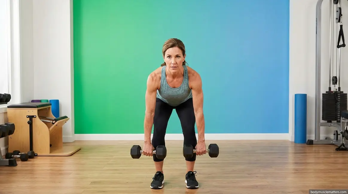Woman performing resistance training with dumbbells showing key benefits for women's health