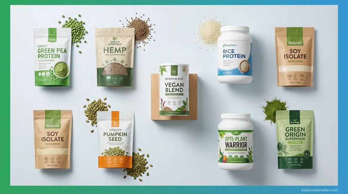 Best plant-based protein powder UK comparison showing eight top-rated products ranked for 2026