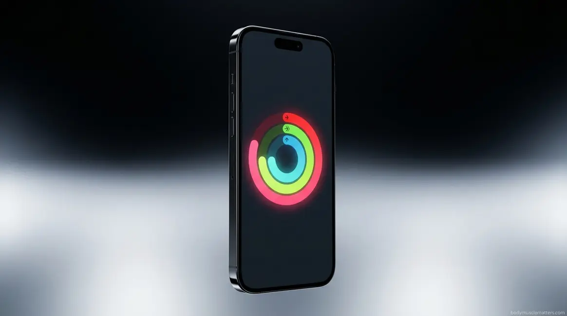 iPhone screen showing how to change fitness goals using Apple Fitness app Activity Rings