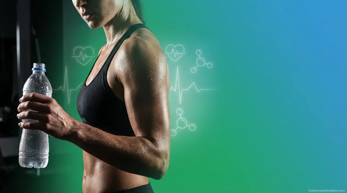 Athlete demonstrating the importance of hydration for exercise by drinking water mid-workout