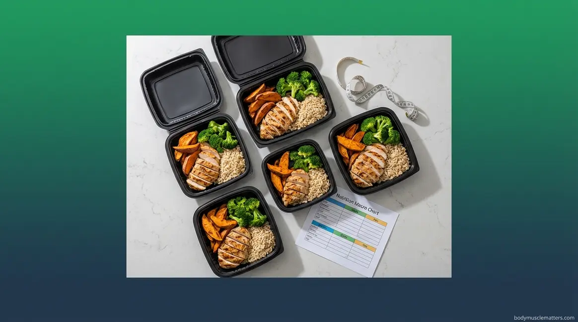 Best muscle building meal delivery UK services comparison showing five protein-rich meal prep containers