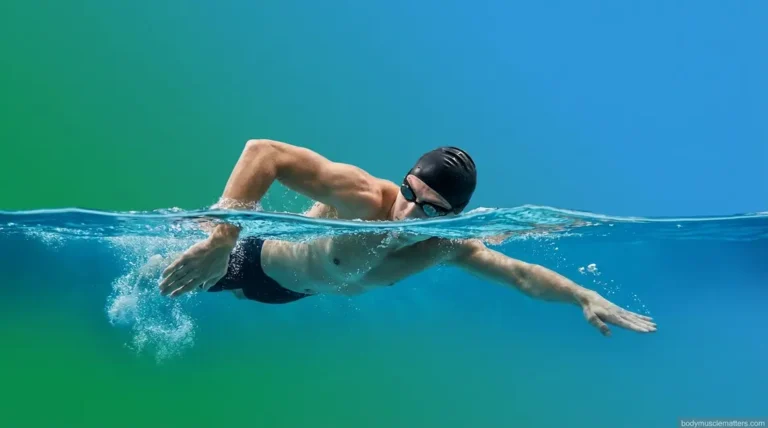 Swimmer performing freestyle stroke demonstrating the full-body benefits of freestyle swimming