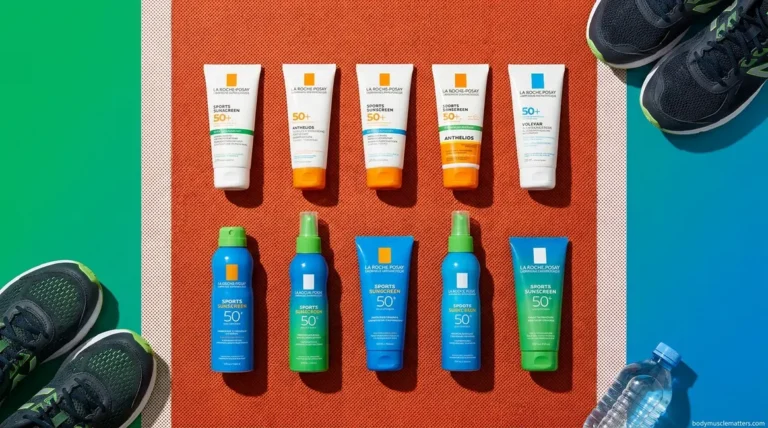 Best sunscreen for outdoor exercise top 10 products arranged on athletic track surface