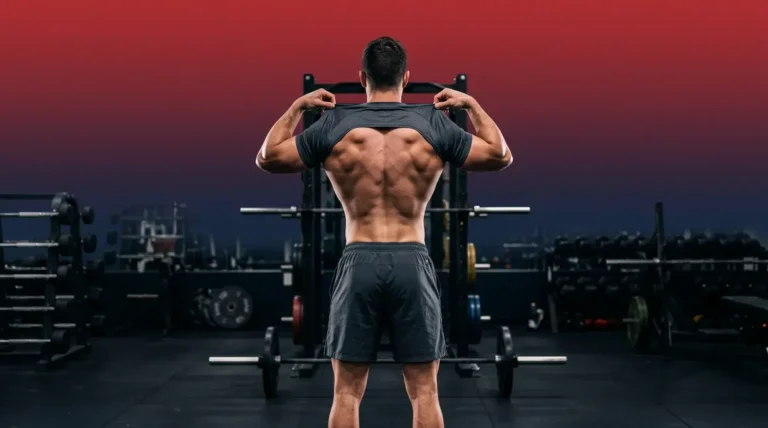 How to build muscle mass and look bigger — V-Taper physique showing broad shoulders and wide lats