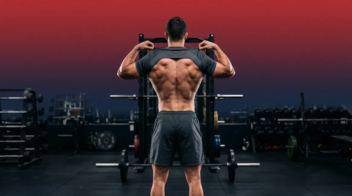 How to build muscle mass and look bigger — V-Taper physique showing broad shoulders and wide lats