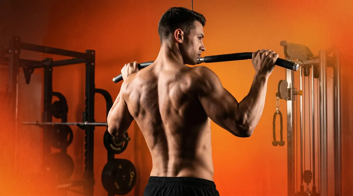Athletic V-taper physique showing how to look bigger with wide shoulders and tapered waist