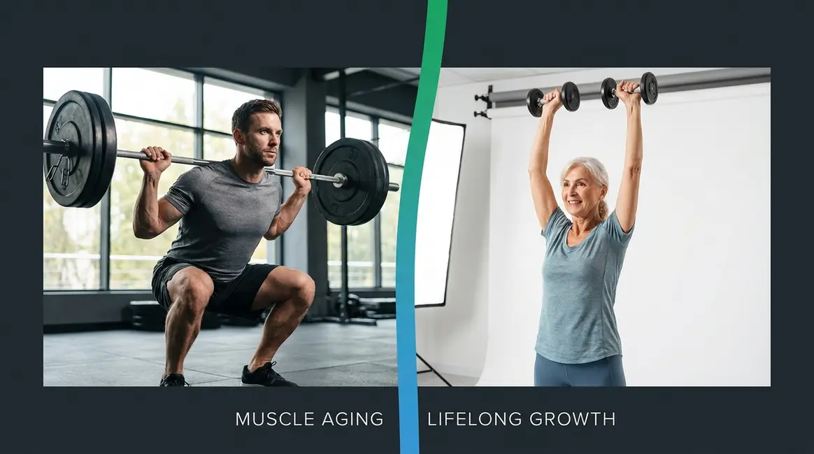 At what age do muscles stop growing — fit adults training at age 30 and age 70 side by side