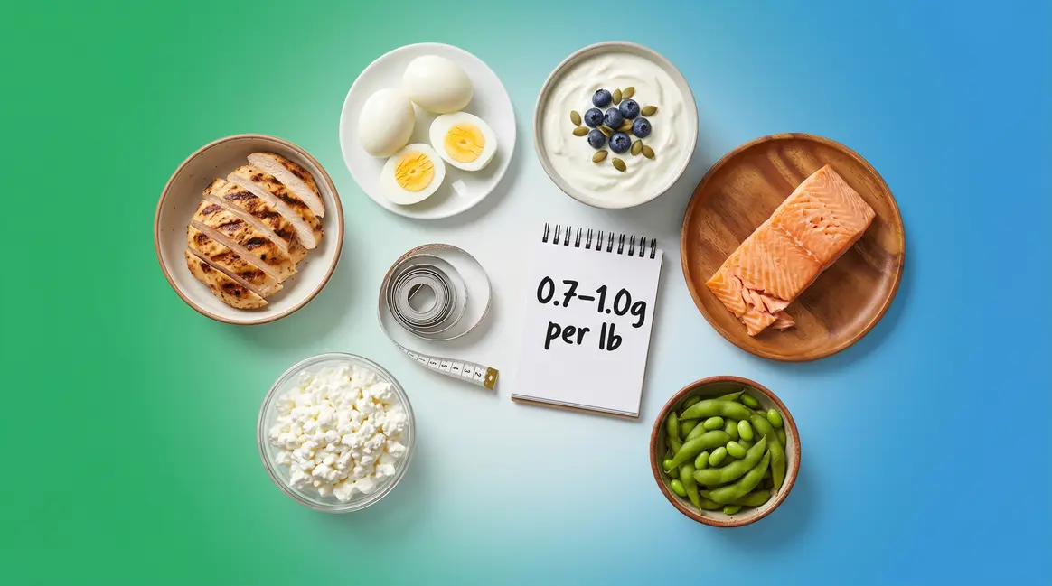 How much protein per day to build muscle — high-protein foods including chicken, eggs, and Greek yogurt