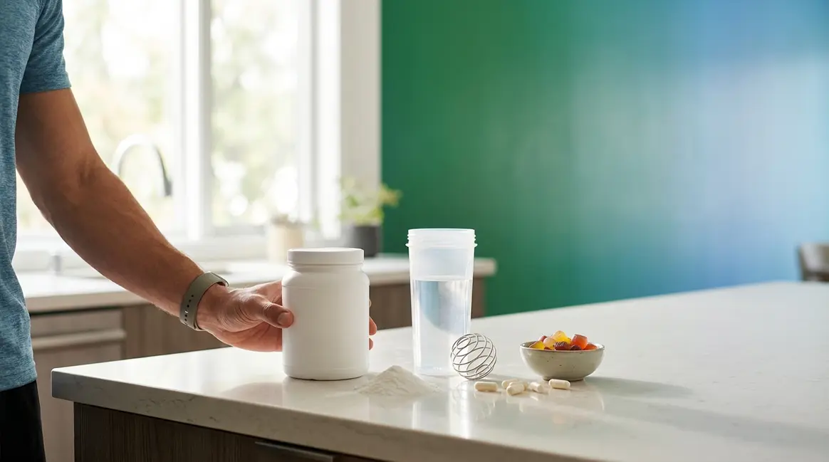 Best creatine supplement options including powder capsules and gummies on a gym counter