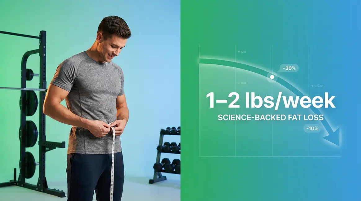 How fast to lose fat safely — science-backed guide showing 1 to 2 pounds per week fat loss rate
